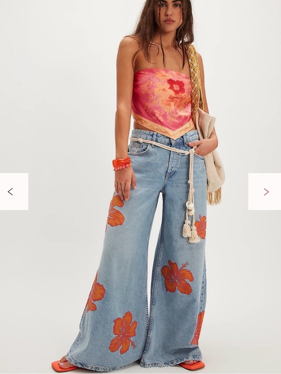 Free People Denim - Free People We The Free Palisades Wide-Leg Jeans Flower Power 27 NWT
